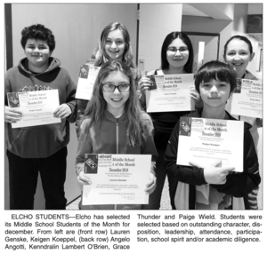 December Students of the Month