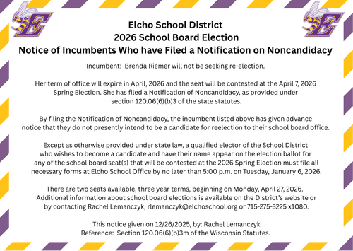 Notice of Noncandidacy